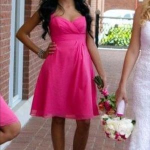 Alfred Angelo bright pink bridesmaid dress